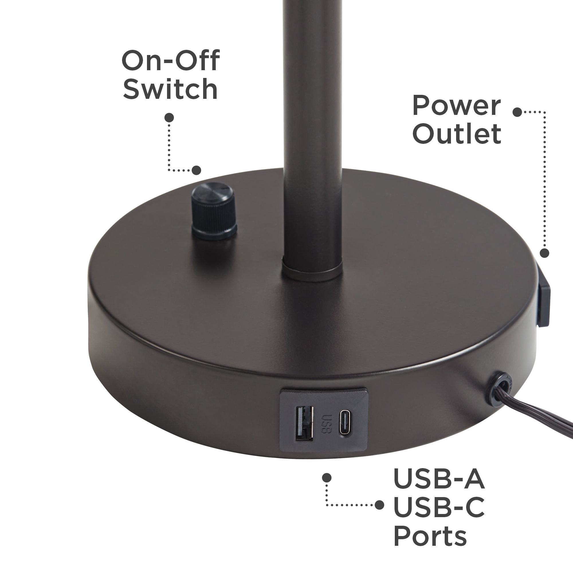 Image 6 Tull 27" Tiered Dark Bronze Outlet and USB Table Lamps Set of 2 more views