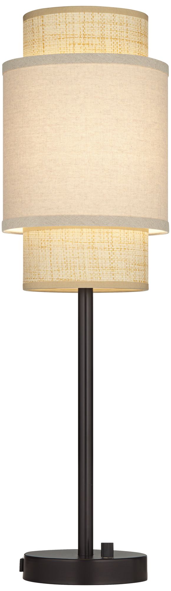 Tull 27" Tiered Dark Bronze Outlet and USB Table Lamps Set of 2 in scene