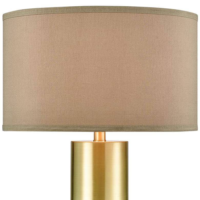 Tulle Brown Faux Shagreen and Honey Brass Column Table Lamp more views