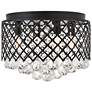 2_Tully 13 1/2" Wide Matte Black and Crystal Ceiling Light
