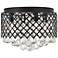 Tully 13 1/2" Wide Matte Black and Crystal Ceiling Light