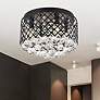 1_Tully 13 1/2" Wide Matte Black and Crystal Ceiling Light