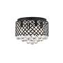 5_Tully 13 1/2" Wide Matte Black and Crystal Ceiling Light more views