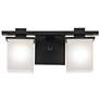 Tully 15" 2-Light Vanity Light with Satin Etched Cased Opal Glass in B