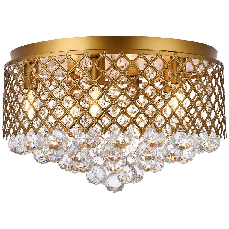 Image 3 Tully 18" Wide Brass 6-Light Ceiling Light