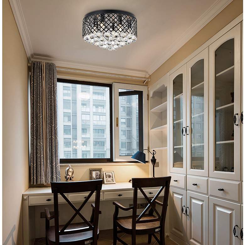 Image 3 Tully 18" Wide Matte Black 6-Light Ceiling Light more views