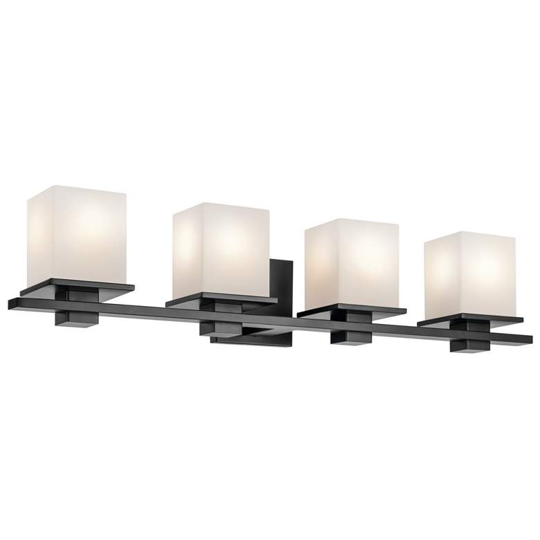 Image 1 Tully 32" 4-Light Vanity Light with Satin Etched Cased Opal Glass in B