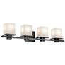 Tully 32" 4-Light Vanity Light with Satin Etched Cased Opal Glass in B