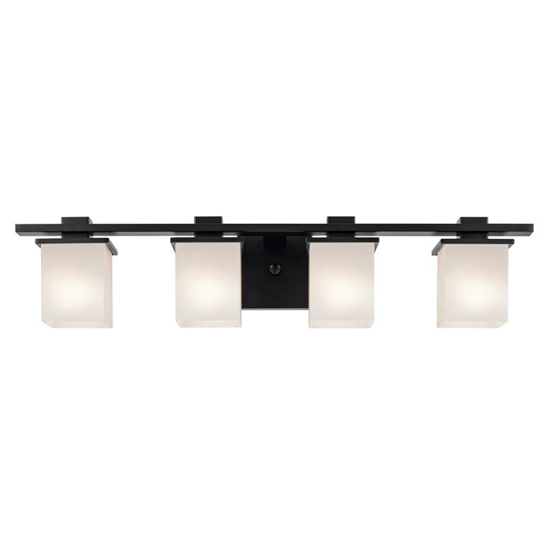 Image 4 Tully 32" 4-Light Vanity Light with Satin Etched Cased Opal Glass in B more views