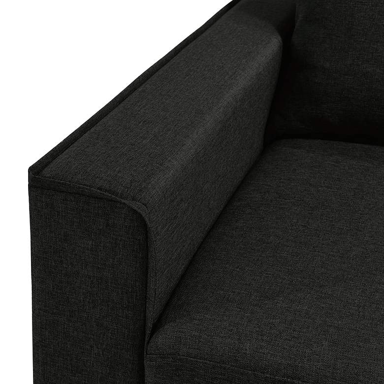 Image 4 Tully 74" Wide Black Fabric L-Shaped Sectional more views