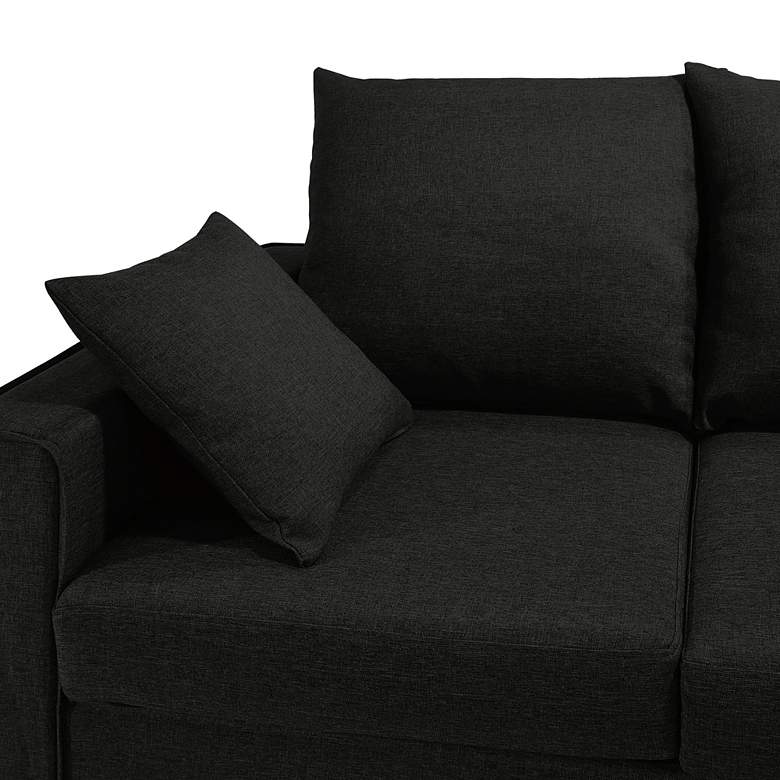 Image 5 Tully 74" Wide Black Fabric L-Shaped Sectional more views