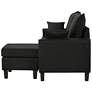 Tully 74" Wide Black Fabric L-Shaped Sectional