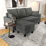 Tully 74" Wide Dark Gray Fabric L-Shaped Sectional Sofa