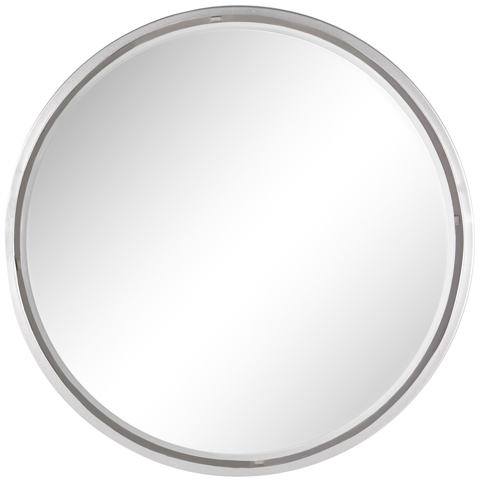 Image 2 Tully Glossy Silver Metal 24" Round Wall Mirror