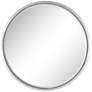 Tully Glossy Silver Metal 24" Round Wall Mirror