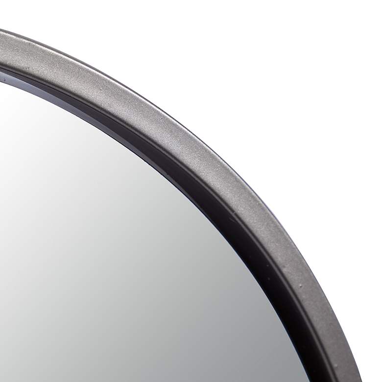Image 3 Tully Glossy Silver Metal 24" Round Wall Mirror more views