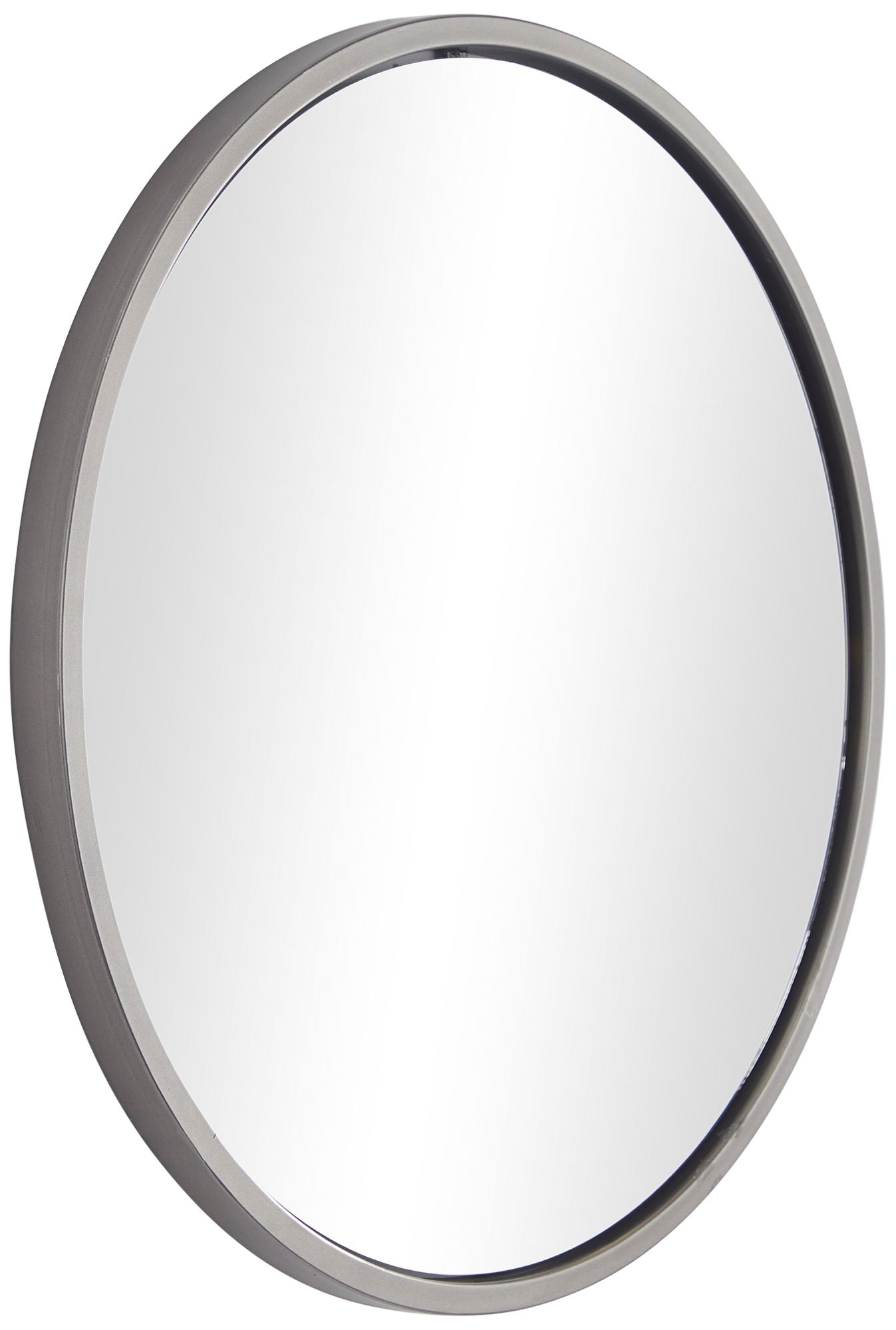 Image 6 Tully Glossy Silver Metal 24" Round Wall Mirror more views