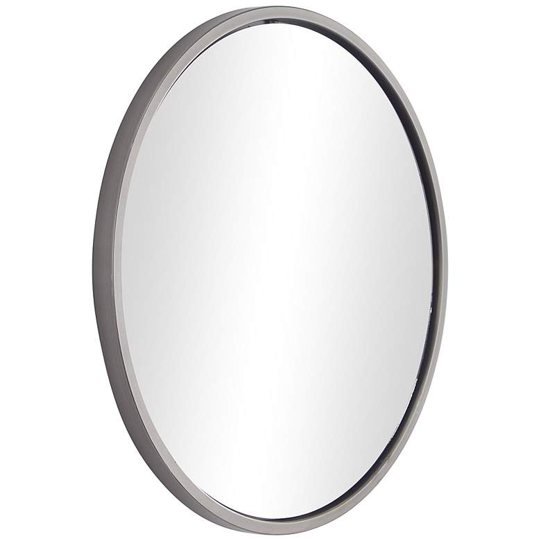Image 6 Tully Glossy Silver Metal 24" Round Wall Mirror more views