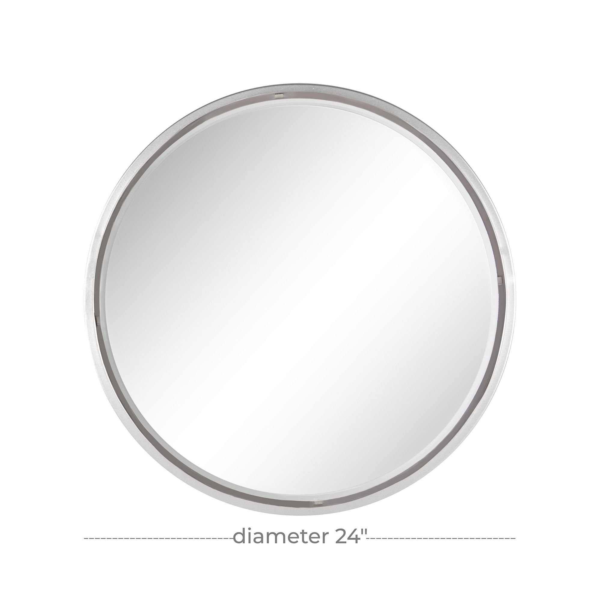 Image 7 Tully Glossy Silver Metal 24" Round Wall Mirror more views