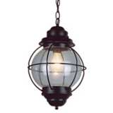 Tulsa Lantern 13 1/2&quot; High Black Hanging Light Fixture