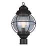 Tulsa Lantern 15" High Black Outdoor Post Light Fixture
