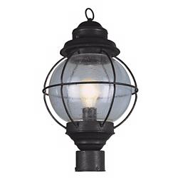 Tulsa Lantern 15&quot; High Black Outdoor Post Light Fixture