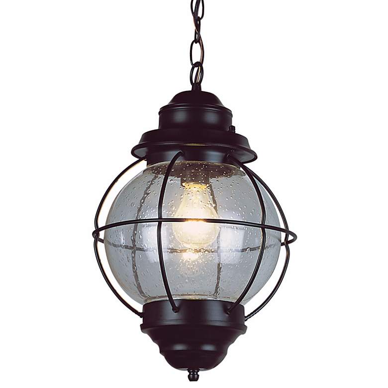 Image 2 Tulsa Lantern 19 inch High Black Outdoor Hanging Light Fixture