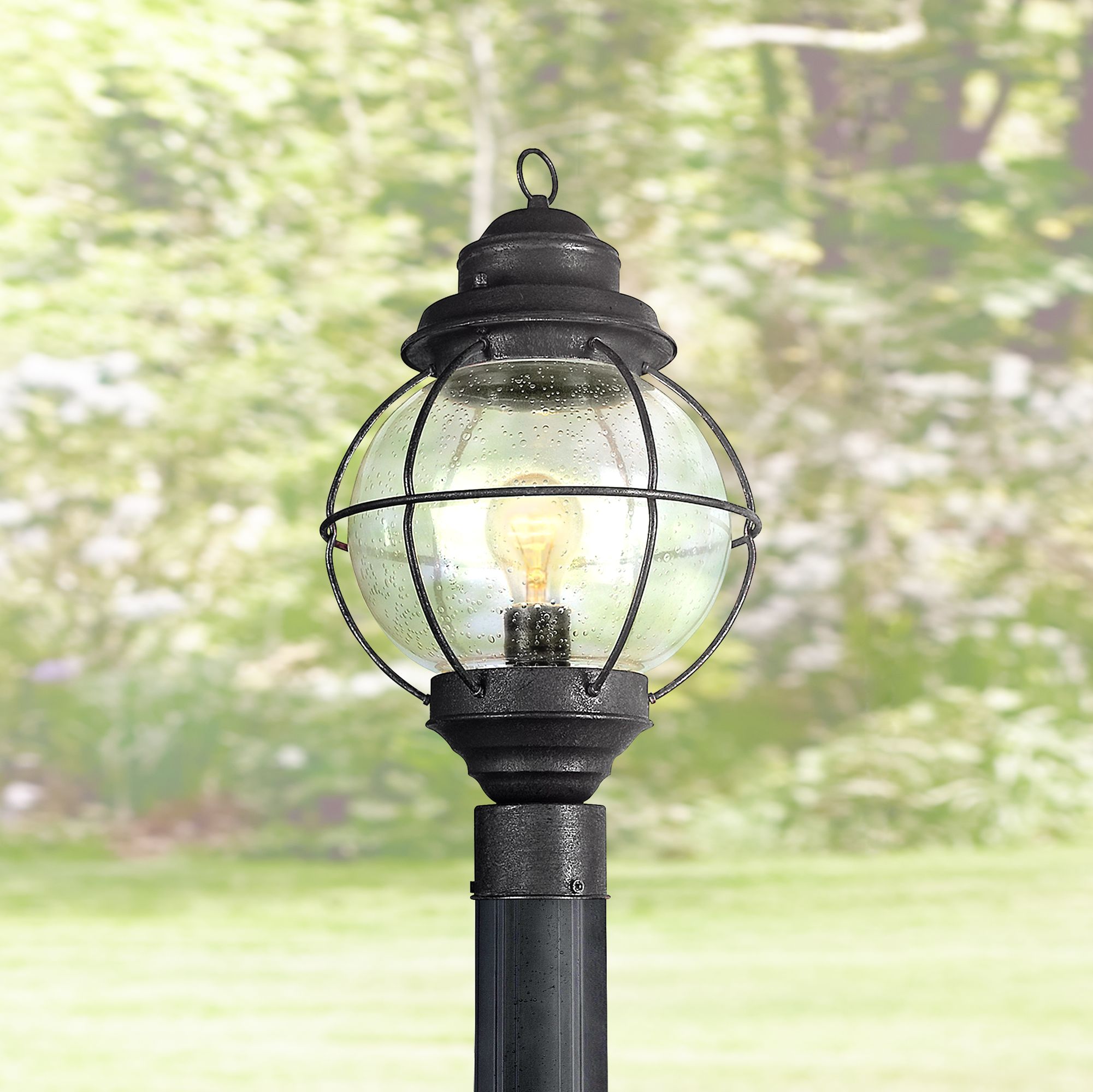 black post lantern