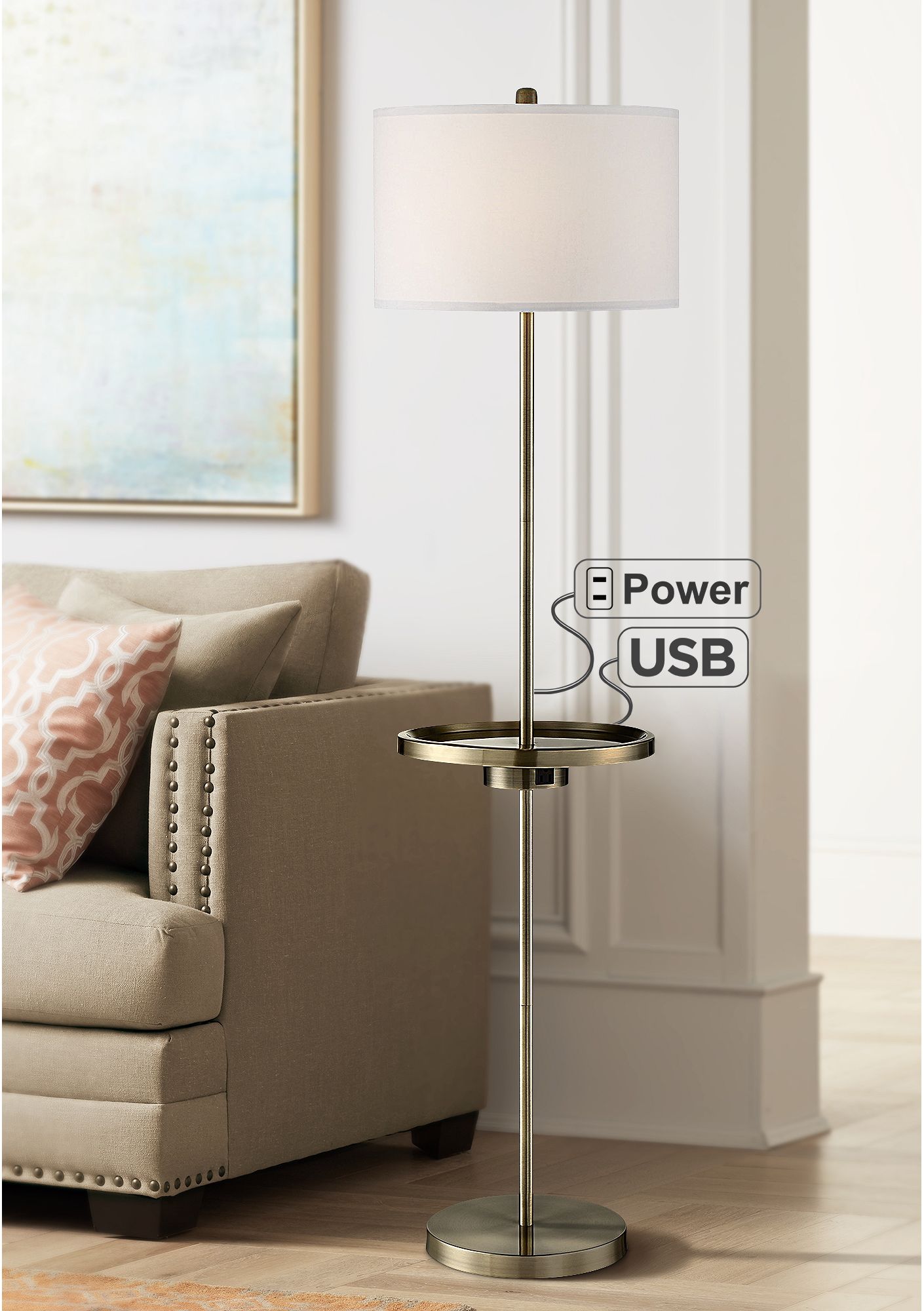 floor lamps with attached tray