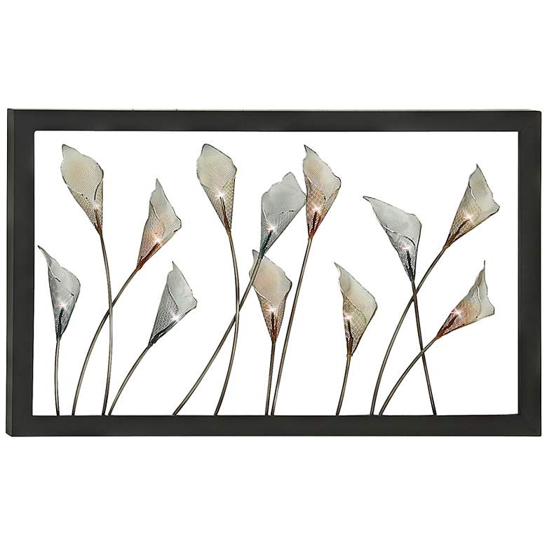 Image 1 Tungsten Screenlily Twilight 36 inch Wide LED Wall Art