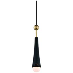 Tupelo 2 1/2" Wide Aged Brass and Black LED Mini Pendant