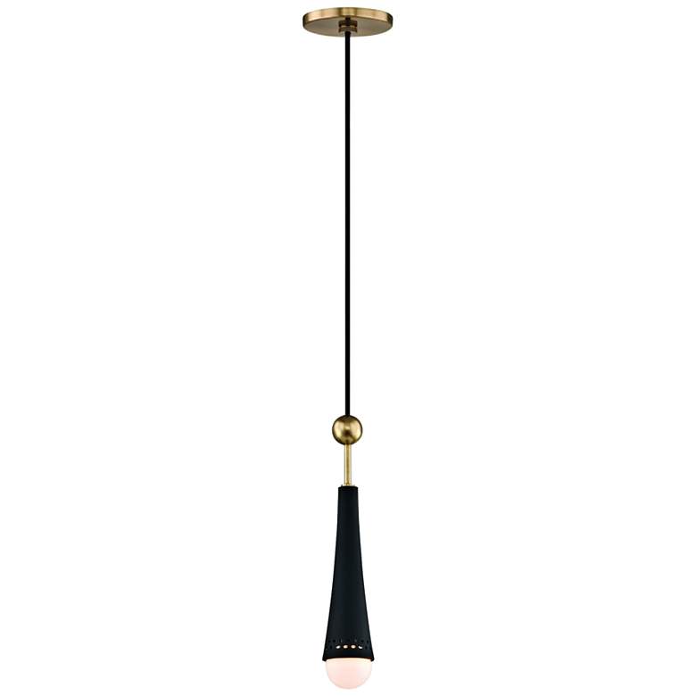 Image 3 Tupelo 2 1/2 inch Wide Aged Brass and Black LED Mini Pendant more views