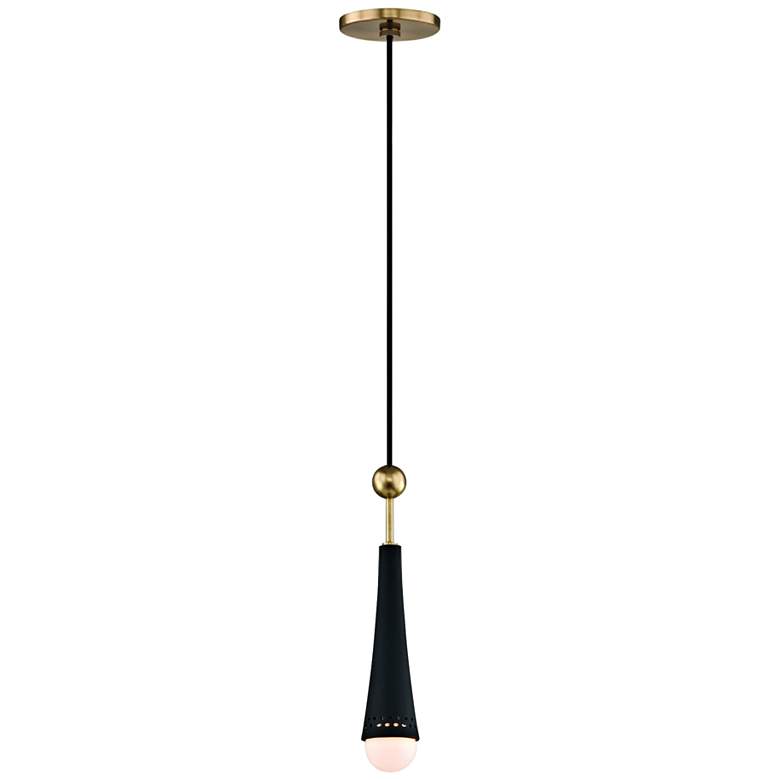 Image 3 Tupelo 2 1/2" Wide Aged Brass and Black LED Mini Pendant more views