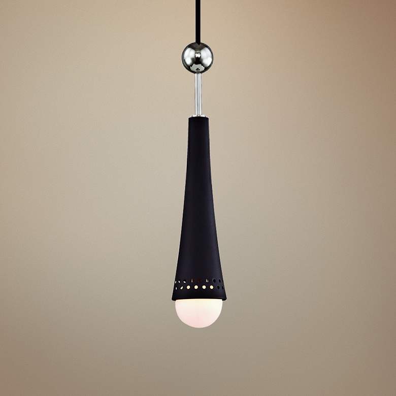 Image 1 Tupelo 2 1/2"W Polished Nickel and Black LED Mini Pendant