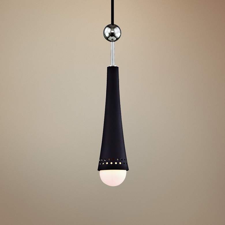 Image 1 Tupelo 2 1/2 inchW Polished Nickel and Black LED Mini Pendant