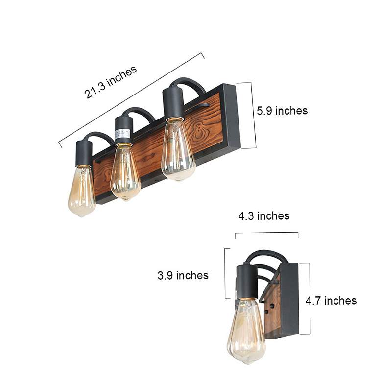 Image 3 Tur 3-Light 21.3" Wide Brown Bath Light more views
