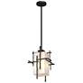 Tura 10.1" Wide Coastal Black Outdoor Pendant With Opal Glass Shade