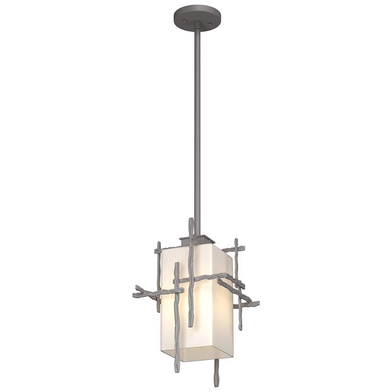 Image 1 Tura 10.1" Wide Coastal Burnished Steel Outdoor Pendant w/ Opal Glass