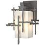 Tura 13.6" High Coastal Burnished Steel Small Outdoor Sconce w/ Opal S