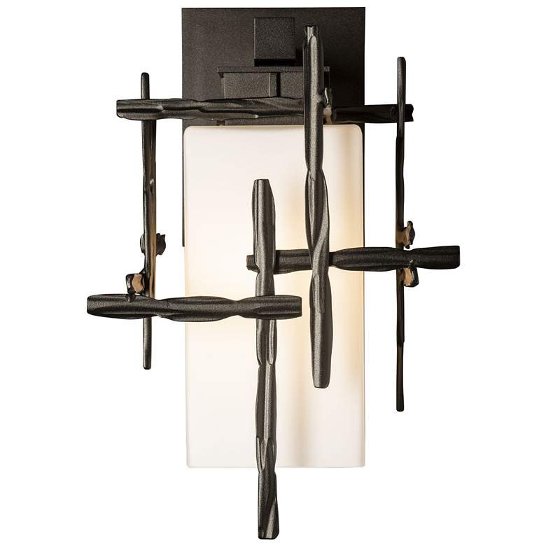 Image 1 Tura 13.6" High Opal Glass Coastal Oil Rubbed Bronze Outdoor Sconce