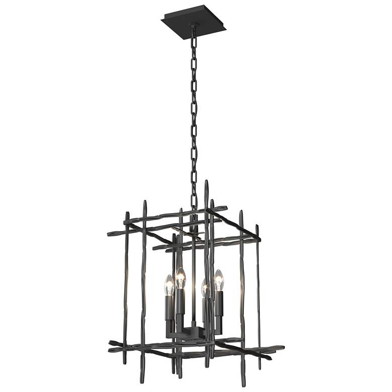 Image 1 Tura 15.8" Wide 4-Light Black Small Chandelier