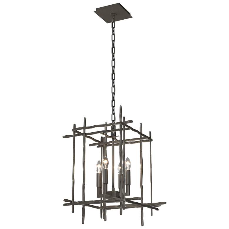 Image 1 Tura 15.8" Wide 4-Light Dark Smoke Small Chandelier