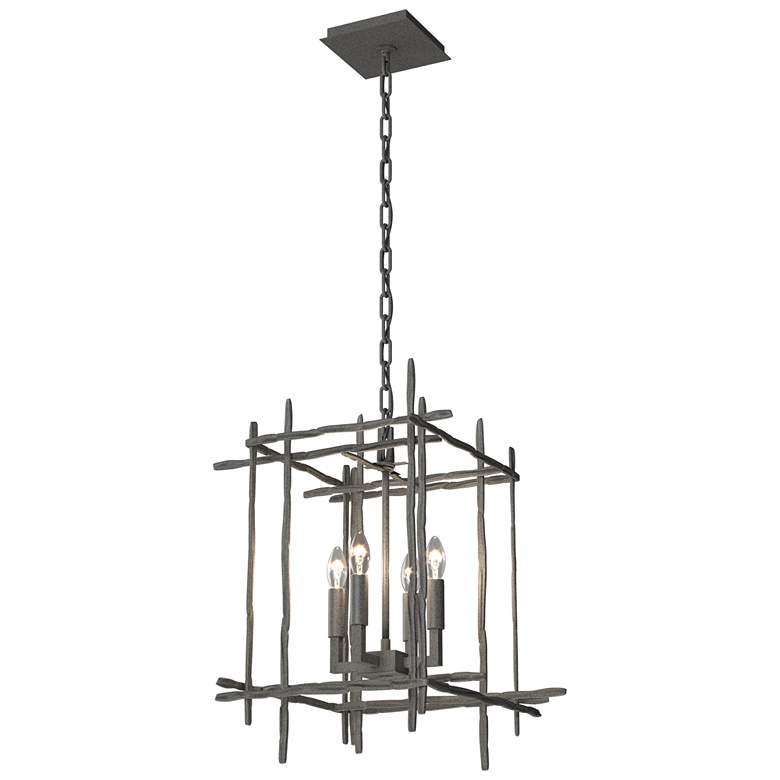 Image 1 Tura 15.8" Wide 4-Light Natural Iron Small Chandelier