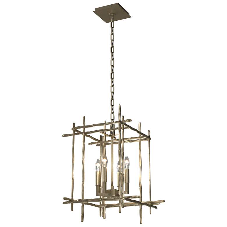 Image 1 Tura 15.8 inch Wide 4-Light Soft Gold Small Chandelier