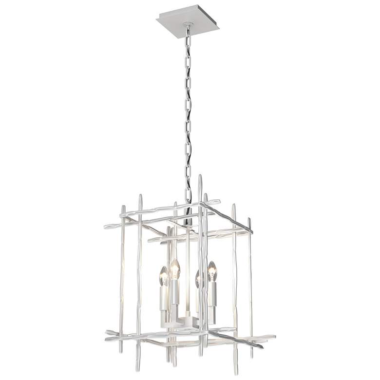 Image 1 Tura 15.8 inch Wide 4-Light White Small Chandelier
