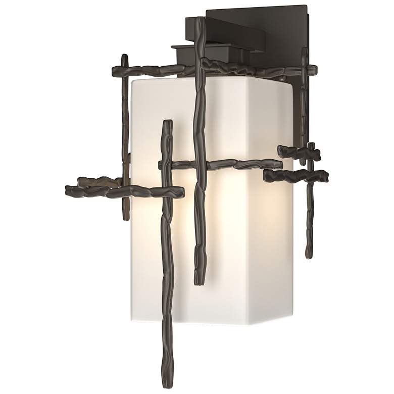 Image 1 Tura 16.4" High Coastal Dark Smoke Medium Outdoor Sconce w/ Opal Shade