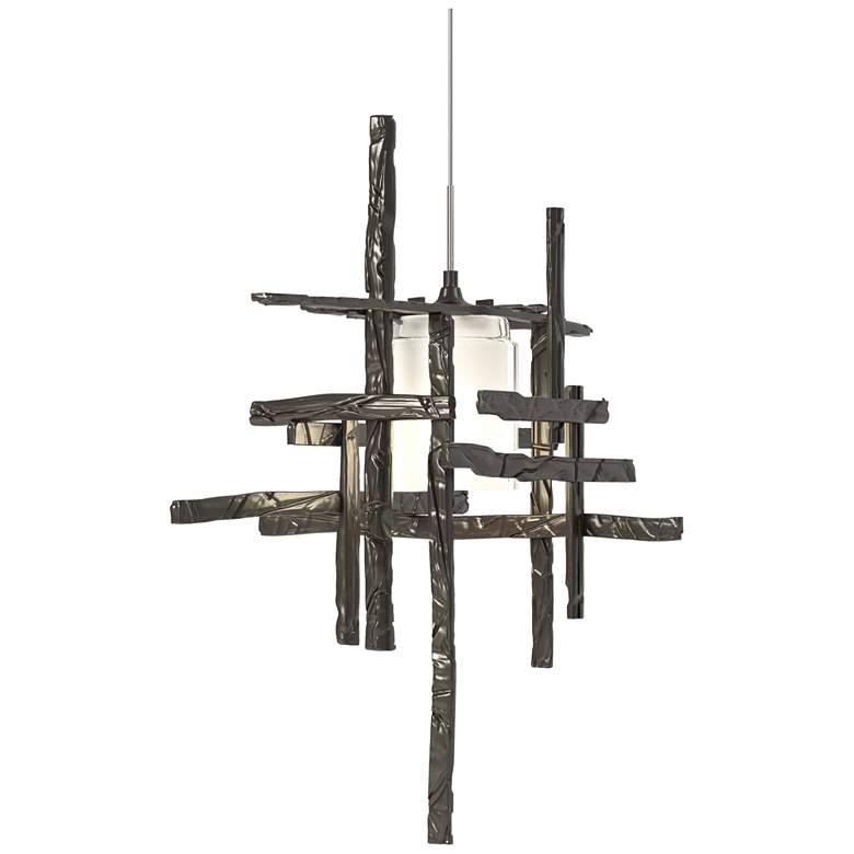 Image 1 Tura 16.4"W Oil Rubbed Bronze Standard Mini-Pendant w/ Frosted Glass S