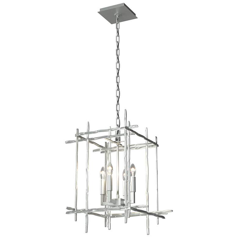 Image 1 Tura 16 3/4" Wide Vintage Platinum 4-Light Chandelier