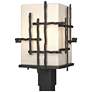 Tura 17.4" High Coastal Black Outdoor Post Light With Opal Glass Shade