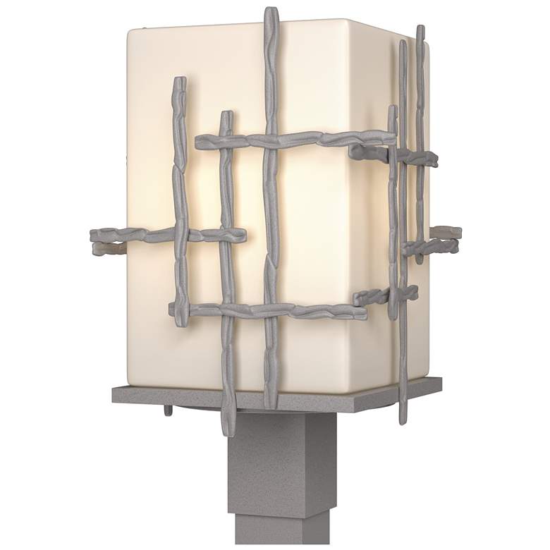 Image 1 Tura 17.4" High Coastal Burnished Steel Outdoor Post Light w/ Opal Sha